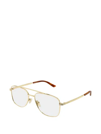 Gucci Pilot-frame Glasses In Gold