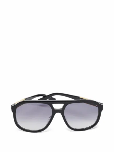 Pre-owned Gucci Pilot-frame Sunglasses In Black