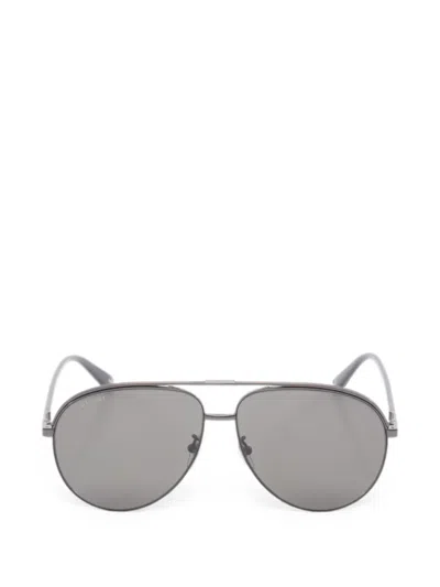 Pre-owned Gucci Pilot-frame Sunglasses In Silver