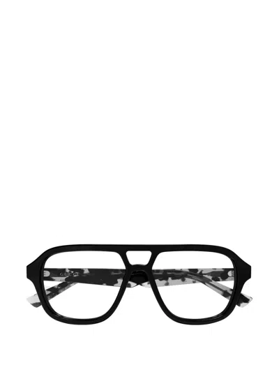 Gucci Pilot-frame Tortoiseshell-effect Glasses In Black