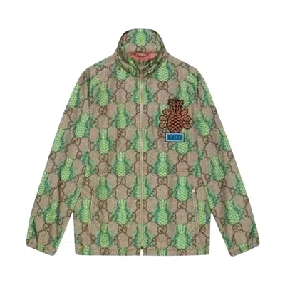 Pre-owned Gucci Pineapple Gg Print Jacket 'green' | Men's Size 46