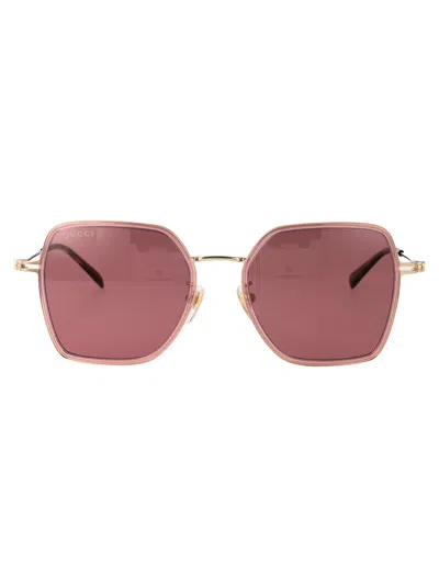 GUCCI GUCCI PINK ACETATE SUNGLASSES