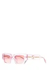 Gucci Pink Acetate Sunglasses In Light Pink