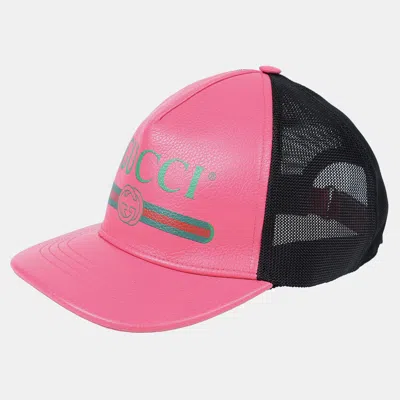 Pre-owned Gucci Pink Baseball Hat M In Black