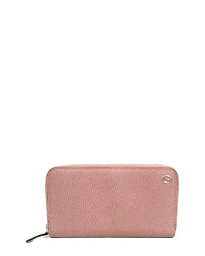 Gucci Pink Beige Leather Bi-fold Wallet (authentic Pre-loved)