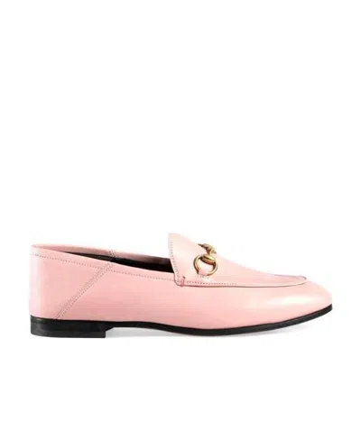 Gucci Pink Brixton Leather Loafers