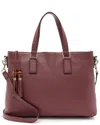 Gucci Pink Calfskin Bamboo Tassel Tote (authentic Pre-loved) In Burgundy