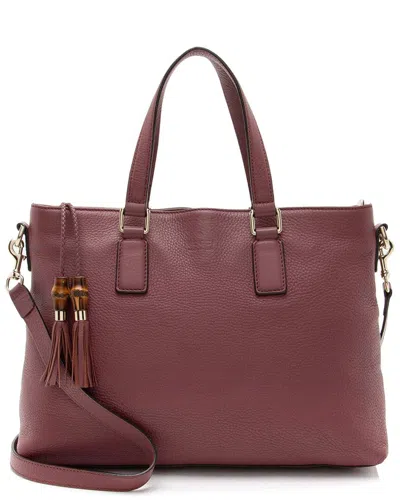 Gucci Pink Calfskin Bamboo Tassel Tote (authentic Pre-loved)