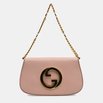 Pre-owned Gucci Pink Calfskin Blondie Chain Satchel
