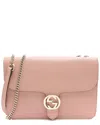 Gucci Pink Calfskin Interlocking G Medium Shoulder Bag (authentic Pre-loved)