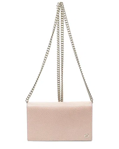 Pre-owned Gucci Pink Calfskin Leather Betty Wallet On Chain (authentic Pre-loved)