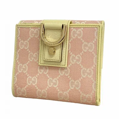 Pre-owned Gucci Pink Canvas Wallet (bi-fold) ()