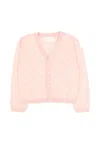 Gucci Pink Cardigan For Baby Girl With Gg In Pink