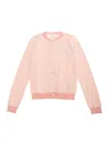 Gucci Pink Cardigan With All-over Gg Motif In Cotton Girls In Brown