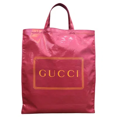 Pre-owned Gucci Pink Coated Canvas Shopper Tote Bag