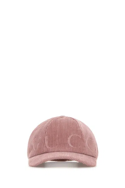 GUCCI WOMEN PINK CORDUROY BASEBALL HAT, S LUXURY HATS FOR WOMEN DARVEYS