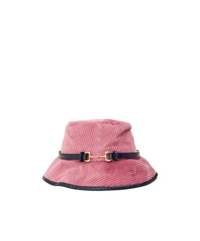 Gucci Pink Corduroy Bucket Hat In Multi
