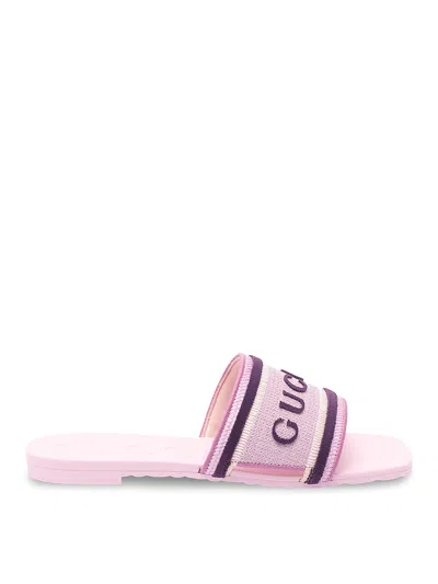 Gucci Luna Leather Sandal In Purple