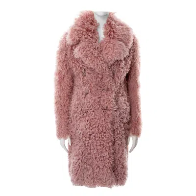 Pre-owned Gucci Pink Curly Shearling Coat, Fw 2014