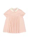 Gucci Pink Dress For Baby Girl With Gg In Pink