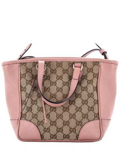 Gucci Pink Gg Canvas & Leather Bree Convertible Tote Small (authentic Pre-  Loved) In Multi