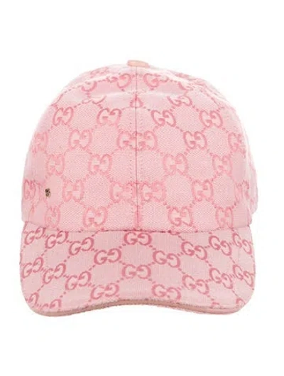 Pre-owned Gucci Pink Gg Canvas Baseball Cap