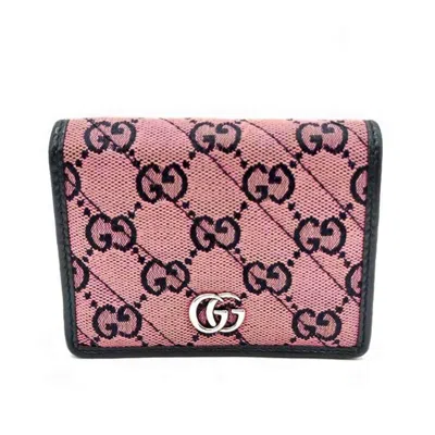 Pre-owned Gucci Pink Gg Canvas Leather Wallet (bi-fold) ()