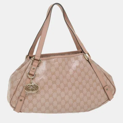 Pre-owned Gucci Pink Gg Canvas Shoulder Bag