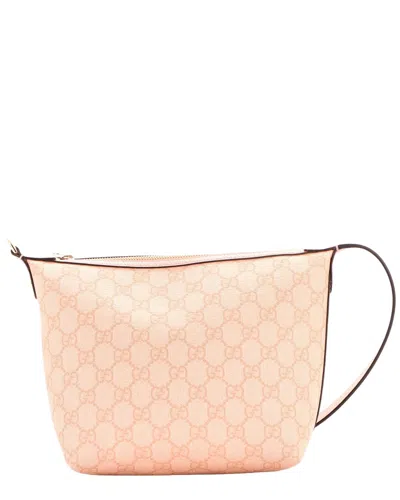 Gucci Pink Gg Coated Canvas Ophidia Zip Shoulder Bag Super Mini (authentic Pre-loved) In Neutral