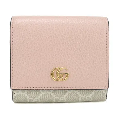 Pre-owned Gucci Pink Gg Supreme Wallet (bi-fold) ()