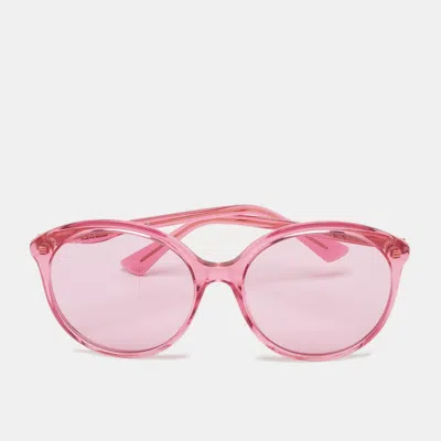 Pre-owned Gucci Pink Gg0257s Frame Oversized Sunglasses