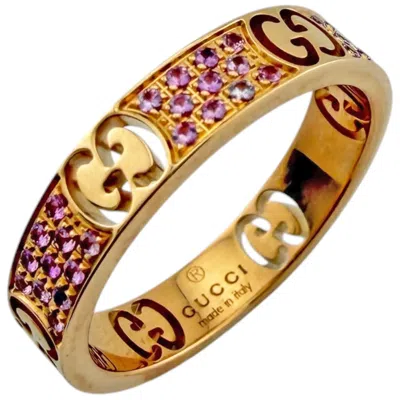 Pre-owned Gucci Pink Gold (18k) Band Ring ()