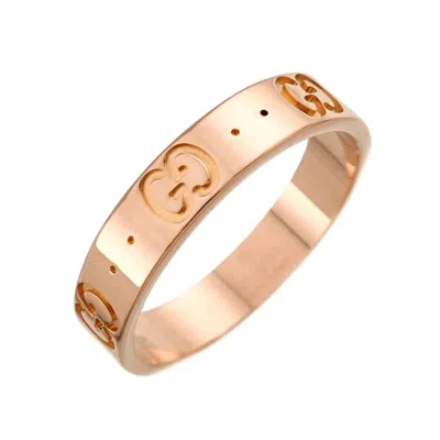 Pre-owned Gucci Pink Gold (18k) Band Ring ()