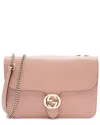 Pre-owned Gucci Pink Calfskin Interlocking G Medium Shoulder Bag (authentic Pre-loved) In Pink