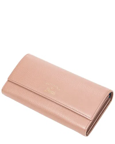 Gucci Pink Grained Calfskin Leather Swing Continental Wallet (authentic Pre-  Loved) In Brown