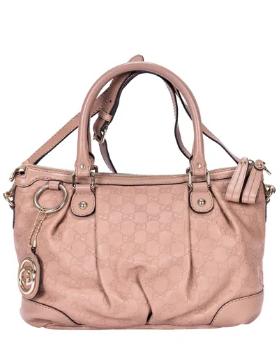 Pre-owned Gucci Pink Ssima Calfskin Leather Sukey Top Handle (authentic Pre-loved)