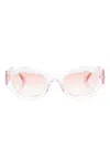 GUCCI PINK INTERLOCKING G OVAL-FRAME SUNGLASSES