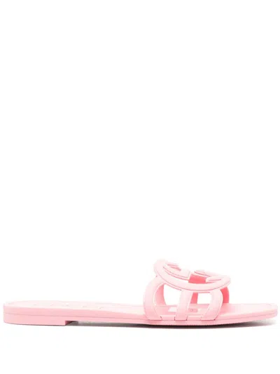 Gucci Palma Flat Sandals Cut-out Detailing In Pink