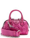 Gucci Pink Jumbo Gg Matelasse Nylon Mini Bowling Bag (authentic Pre-loved) In Pink