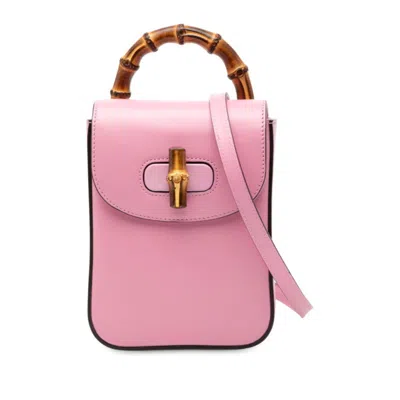 Pre-owned Gucci Pink Leather Backpack Handbag ()