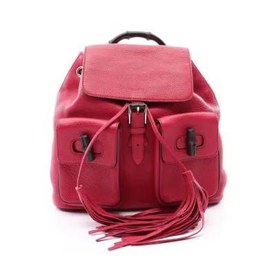 Pre-owned Gucci Pink Leather Backpack Handbag ()