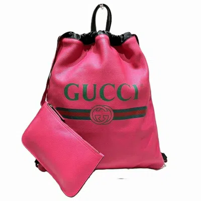 Pre-owned Gucci Pink Leather Backpack ()