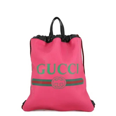 Pre-owned Gucci Pink Leather Backpack ()