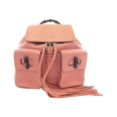 Pre-owned Gucci Pink Leather Backpack ()