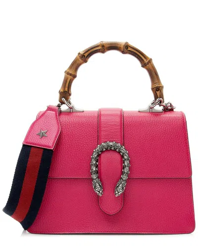 Gucci Pink Leather Bamboo Dionysus Medium Top Handle (authentic Pre-loved)