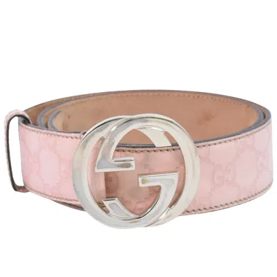 Pre-owned Gucci Pink Leather Belt  ()