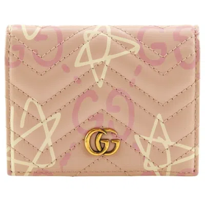 Pre-owned Gucci Pink Leather Bill Wallet (bi-fold) ()