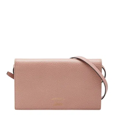Pre-owned Gucci Pink Leather Chain/shoulder Wallet ()