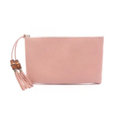 Pre-owned Gucci Pink Leather Clutch Bag ()
