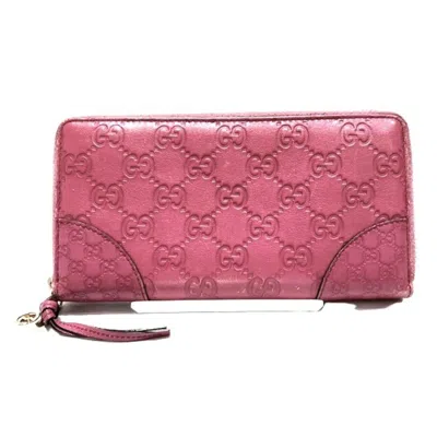 Pre-owned Gucci Pink Leather Coin Purse/coin Case ()